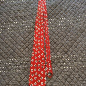 Vintage Ralph Lauren Red and White Geometric Tie
